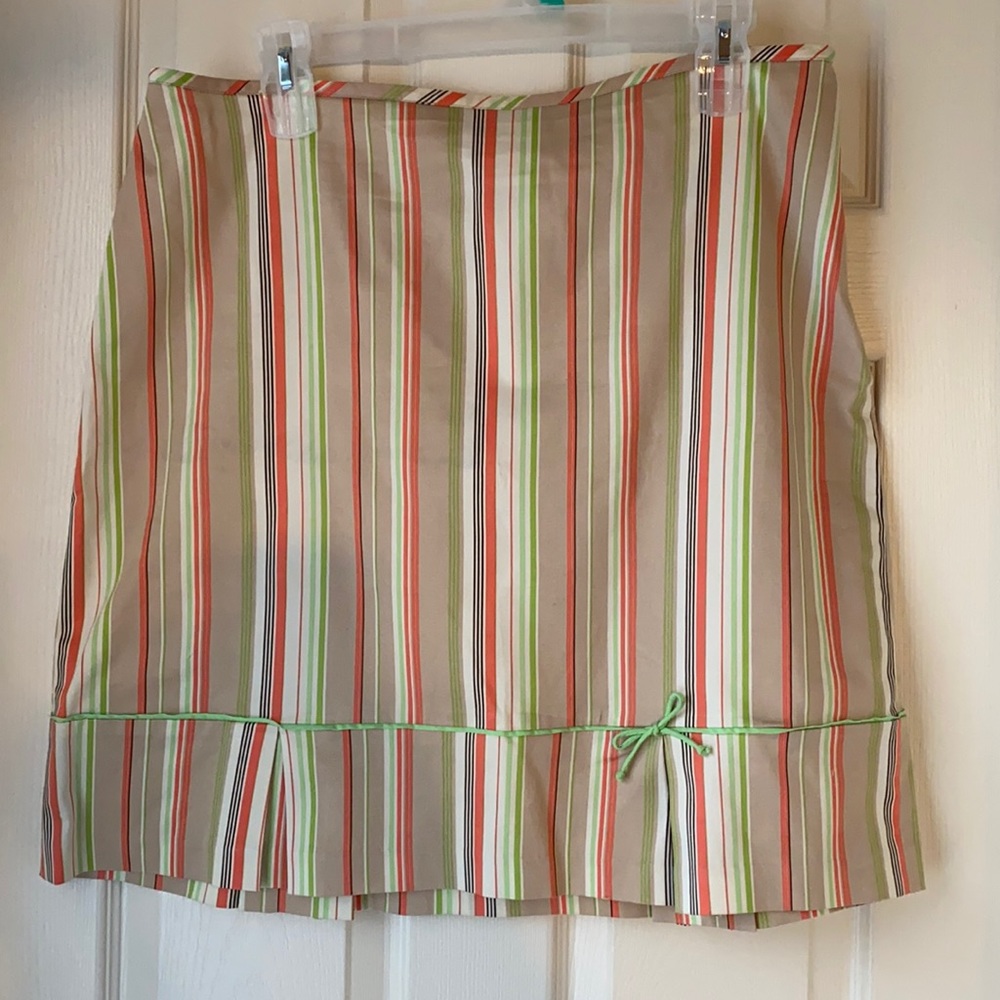 Cato Green/Peach/Tan Striped Skirt